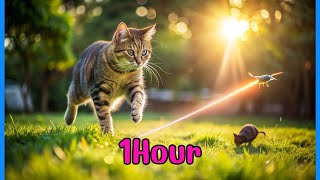 😺CAT GAMES l Cats in Focus Mesmerizing Mice and Lasers in the Grass 1HourVIDEOS FOR CATS TO WATCH [upl. by Khano]