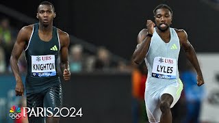 Noah Lyles vs Erriyon Knighton 200m rematch in Zurich comes down to final stretch  NBC Sports [upl. by Ahdar583]