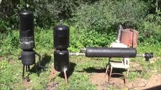 Building a quotWood Gasifierquot out of propane tanks with a gas cooling water heater [upl. by Earla]