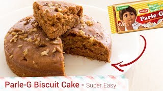 Best ParleG Biscuit Cooker Cake Recipe  Easy Cheap Simple cake eggless biscuit cake in cooker [upl. by Einaffets634]