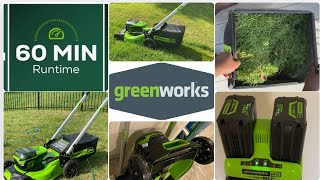 Greenworks 60V Lawn Mower  Greenworks 60V 21quot Cordless Battery Push Lawn Mower unboxing review [upl. by Erdnuaed]