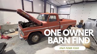 “Barn Find” One Owner 1969 Ford F250 Pickup Intro amp Fuel Pump Fix [upl. by Enyalb]