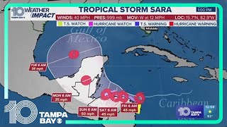 Tracking the Tropics Depression strengthens into Tropical Storm Sara [upl. by Sualohcin]