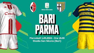 BARI  PARMA  SERIE B 202324  DIRETTA LIVE CRONACA STATISTICHE amp CAMPO 3D [upl. by Krista]