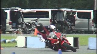 2011 6 12 JAGE Cup Gymkhana Yoshinobu Shiga CBR600RR 2nd heat [upl. by Mosra]