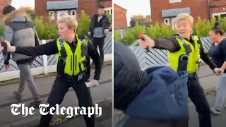 Female police officer pepper sprays multiple people in Leeds [upl. by Zealand]