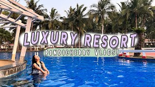 luxury resort in Pondicherry  Ocean Spray Beach amp Resort  Family Trip Day 1  Meghna Verghese [upl. by Yrreb]