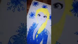 I tried to remake 3 years old drawing of ELSA from frozen how is it  Tell me in the commentart [upl. by Erdnaxela]