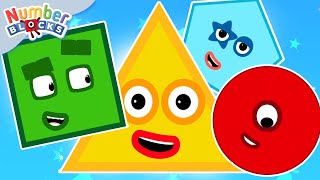 Explore Shapes Compilation for Kindergarten  Learn to Count 12345  Counting Maths  Numberblocks [upl. by Cirtap]