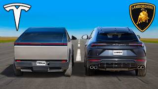 Tesla Cybertruck v Lamborghini Urus DRAG RACE [upl. by Panter]