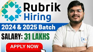 RUBRIK Hiring 2024 amp 2025 Batch  Salary 31 Lakhs  RUBRIK Off Campus Drive  IT Jobs for Freshers [upl. by Lewiss544]