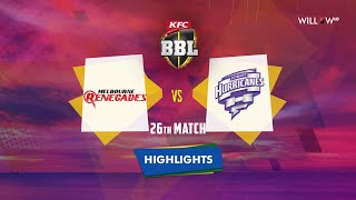 Highlights 26th Match Melbourne Renegades vs Hobart Hurricanes  26th Match  MLR vs HBH [upl. by Tilly]