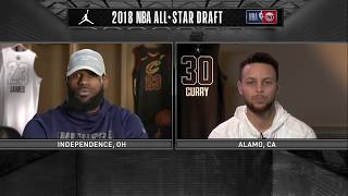 LeBron James amp Stephen Curry Reveal 2018 AllStar Draft Teams [upl. by Isoais]