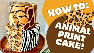 How to make an Animal Print Cake Learn 4 different fondant animal prints and how to combine them [upl. by Noraha]