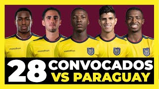 Mis 28 convocados de Ecuador vs Paraguay y Uruguay Eliminatorias Mundial 2026 🇪🇨🇵🇾🇺🇾🏆 [upl. by Lurie]