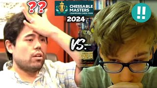 17 yr old Denis Lazavik COMPLETELY CRUSHED Hikaru Nakamura with BRILLIANCIES  Chessable Masters [upl. by Hctim]