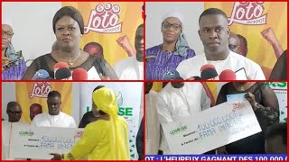 🔴DIRECT–SEN LOTO JACKPOT  LHEUREUSE GAGNANTE DES 100000000 F CFA REÇOIT SON CHÈQUE DES MAINS [upl. by Eneiluj]