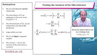 Variance of the OLS estimator part 2 [upl. by Dorelia91]