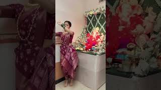 Ganpati Devacha rath beautiful bride aagrikolibride makeup love youtubeshorts viral [upl. by Esorlatsyrc]