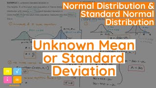 Normal Distribution  How to Find an Unknown Mean or Standard Deviation  3 Step Method [upl. by Aratak]