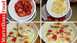 Banana amp strawberry custard recipe by talha ansari  custard recipe  Eidspecialcustard [upl. by Casady]