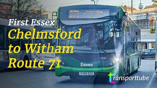 Chelmsford to Witham  First Essex 71  Realtime [upl. by Linzer]