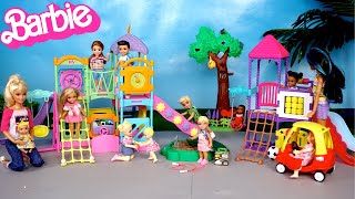 Barbie Family Toddler Dolls Playground Fun amp Night Routine [upl. by Damha]