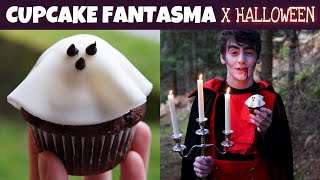 CUPCAKE FANTASMA DOLCE di HALLOWEEN goloso con pochi ingredienti facile e veloce Davide Zambelli [upl. by Lomaj]