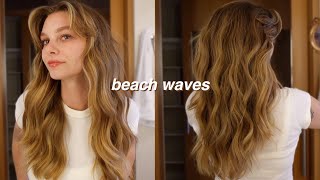 how i do beach waves like a professional my go to summer hair [upl. by Boff]