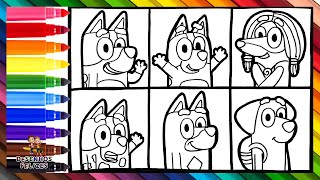 Desenhar e Colorir Bluey e Seus Amigos 🐶❤️🧡💛💚💙💜🌈 Desenhos para Crianças [upl. by Enyt381]