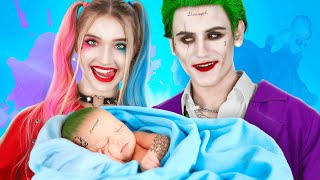 ¡Superhéroes Esperando un Bebé Harley Quinn y el Guasón se Convirtieron en Padres [upl. by Ettevy]