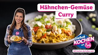 Gesundes HähnchenGemüseCurry mit Kokosmilch  Lidl Einfache Rezepte Von Sally  Sallys Welt [upl. by Namya957]