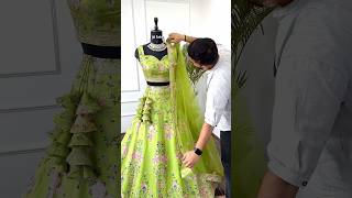 Lehenga Making Process  Green color Sequence Embroidery work Designer Lehenga for Wedding lehenga [upl. by Eilloh]