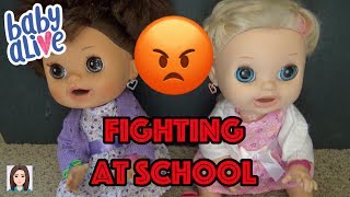 Baby Alives Twins Paige amp Parker Fight Part 2 Sisters Fight At School [upl. by Ahsinyt]