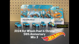 2024 Hot Wheels 56th Anniversary Set Mix 2 Pearl amp Chrome Dodge Van CHASE  Diecast Unboxing JDM [upl. by Narda898]