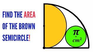 Can you find area of the Brown Semicircle  Circle  math maths  geometry [upl. by Nosneh]