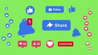 12 SOCIAL MEDIA ANIMATION GREEN SCREEN  LIKE LOVE SHARE NOTIFICATION amp FOLLOW  FREE FOOTAGE ID [upl. by Tterej]