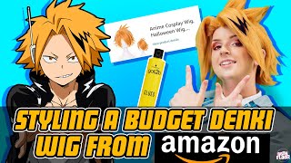 I Style the CHEAPEST DENKI WIG on Amazon My Hero Academia Cosplay Tutorial [upl. by Nylrats591]