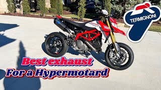 Ducati Hypermotard 950 with FULL Termi exhaust REVIEW [upl. by Ahtram104]