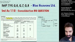 Blue Heavens Ltd  TYK Q6 Q7 Q8  BIG Q  Ind As 110  Consolidation of FS  CA Final FR [upl. by Page]