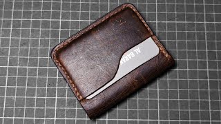 Making a minimalist leather wallet Asmr [upl. by Aldred204]