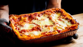 ItalianAmerican Lasagna with Meat Sauce and Ricotta [upl. by Ardnasyl104]