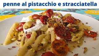 pasta con crema di pistacchio stracciatella e pomodorini confit [upl. by Cowie]