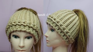 GORRO COLETERO TEJIDO A CROCHET PASO A PASO [upl. by Tammy]