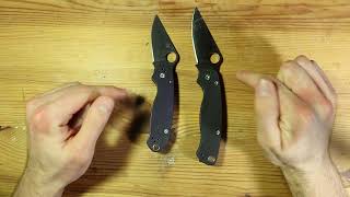 Spyderco PM2 vs Para 3 size and ergonomics comparisons [upl. by Mobley801]