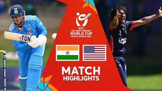 India v USA  Match Highlights  U19 CWC 2024 [upl. by Nimsay]