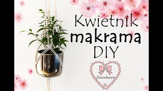 Prosty i łatwy kwietnik metodą makramy  very simple macrame plant hanger Easy DIY [upl. by Maxy]