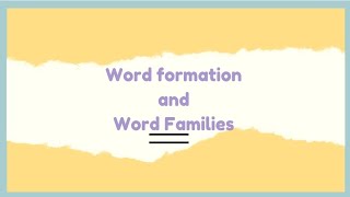 Grammar  Word formation and Word families english grammar [upl. by Morgana70]