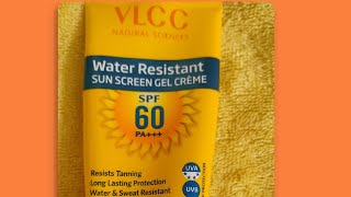 VLCC sunscreen gel creme WATER RESISTANT SPF 60 PA REVIEWsunscreen fordry skintan removing [upl. by Aillicirp]