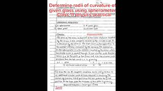 Determine radii of curvature of given glass using spherometer class 11 physics practical shorts [upl. by Pat542]